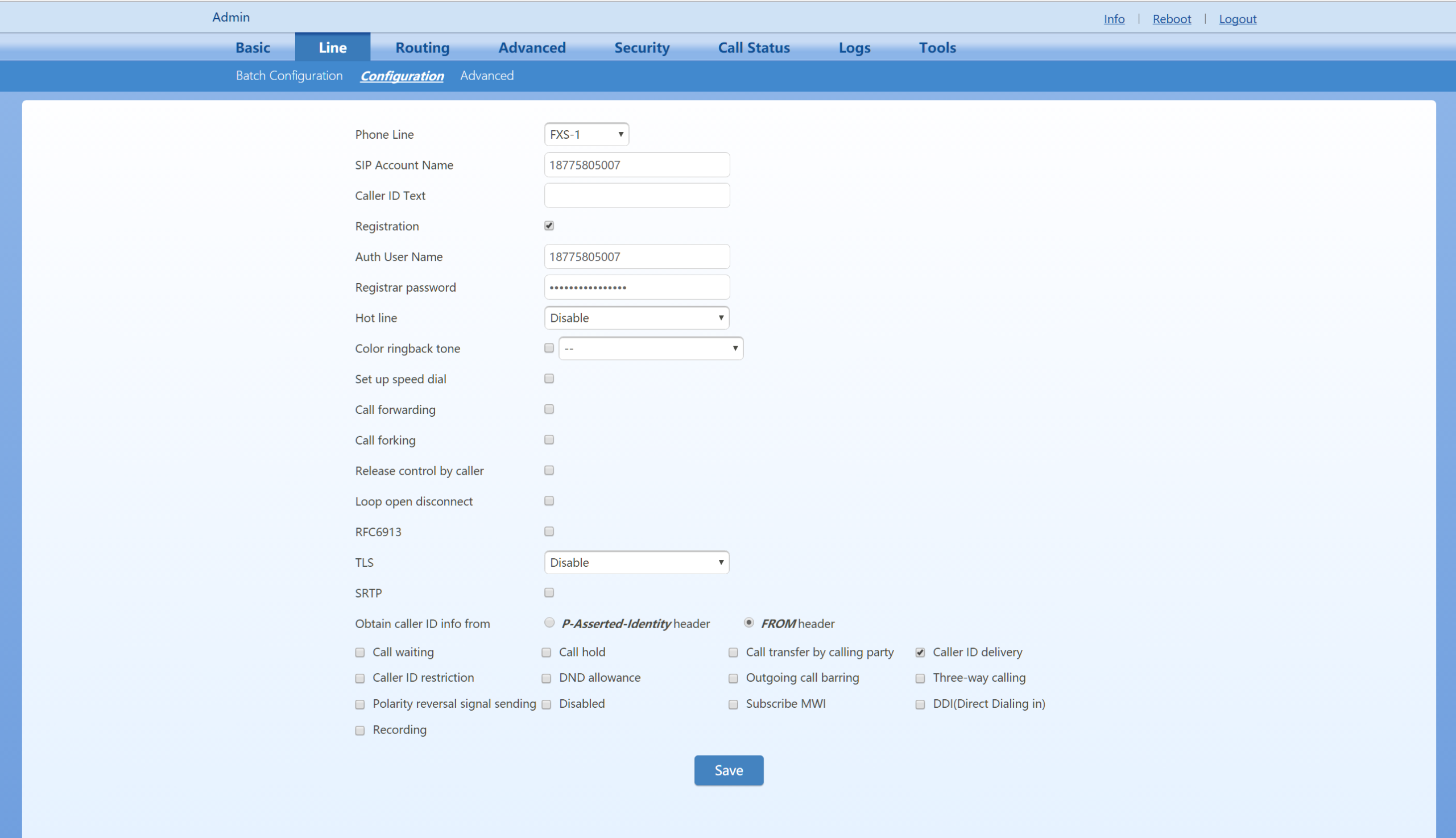 Netgen line Configuration