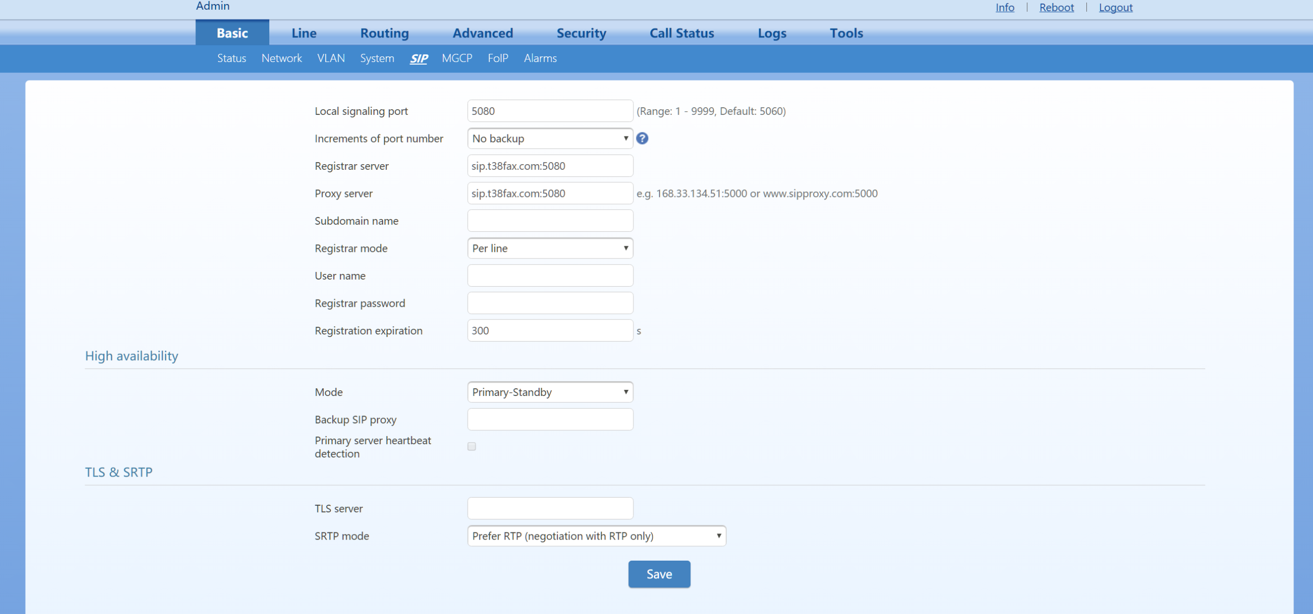 Netgen Basic SIP Configuration